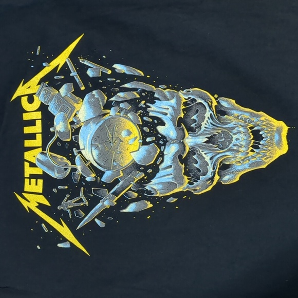 METALLICA M72 World Tour Broken Clock & Skull Concert Tour Dates T-Shirt Size L - Picture 3 of 7